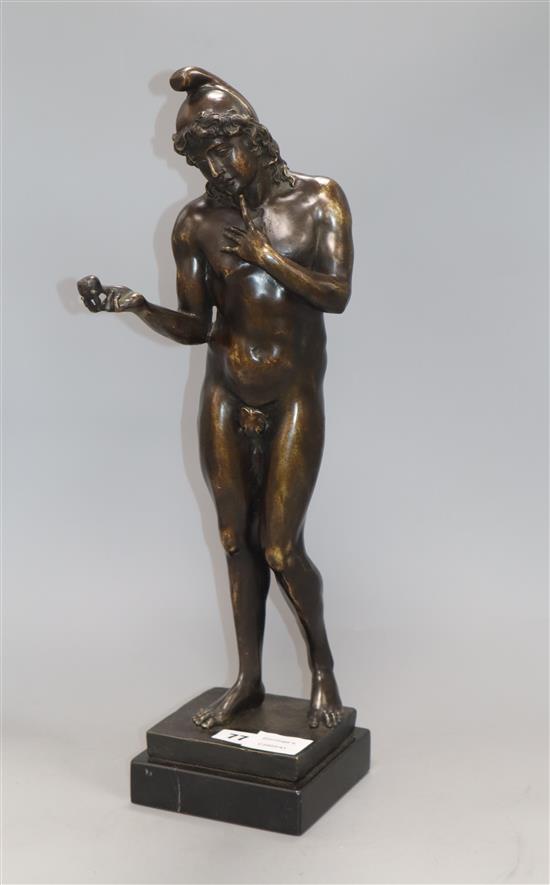 A bronze figure of Adam, signed Noee height 51cm